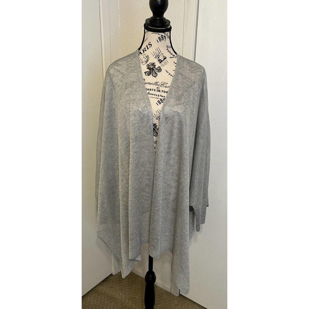 Marla Wynne Chiffon Jacket With Knit Cuffs - Size 2XL in Silver